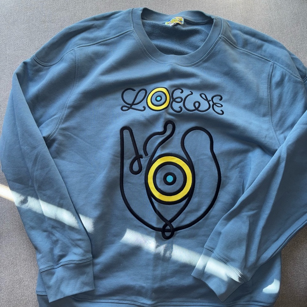 Loewe Blue and Yellow Graphic Crewneck Sweater